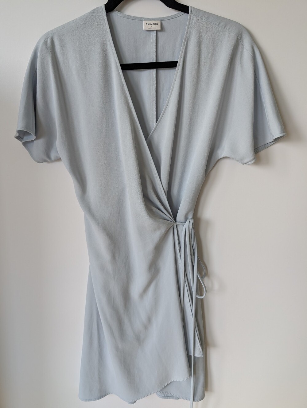 Aritzia Pale Blue Wrap Tunic with Side Tie